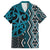 Maori Taniko Patterns Family Matching Off Shoulder Maxi Dress and Hawaiian Shirt Azure Patiki Motifs Mix Whakairo Ngaru