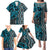 Maori Taniko Patterns Family Matching Puletasi and Hawaiian Shirt Azure Patiki Motifs Mix Whakairo Ngaru