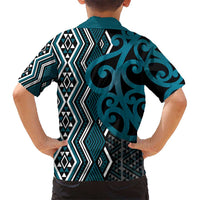 Maori Taniko Patterns Hawaiian Shirt Azure Patiki Motifs Mix Whakairo Ngaru LT7 - Polynesian Pride