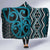 Maori Taniko Patterns Hooded Blanket Azure Patiki Motifs Mix Whakairo Ngaru