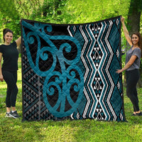 Maori Taniko Patterns Quilt Azure Patiki Motifs Mix Whakairo Ngaru