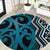 Maori Taniko Patterns Round Carpet Azure Patiki Motifs Mix Whakairo Ngaru