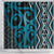 Maori Taniko Patterns Shower Curtain Azure Patiki Motifs Mix Whakairo Ngaru