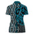 Maori Taniko Patterns Women Polo Shirt Azure Patiki Motifs Mix Whakairo Ngaru