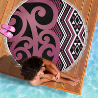 Maori Taniko Patterns Beach Blanket Pink Patiki Motifs Mix Whakairo Ngaru LT7 - Polynesian Pride