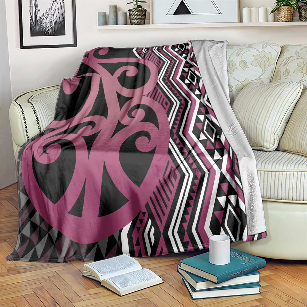 Maori Taniko Patterns Blanket Pink Patiki Motifs Mix Whakairo Ngaru LT7 Pink - Polynesian Pride