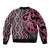 Maori Taniko Patterns Bomber Jacket Pink Patiki Motifs Mix Whakairo Ngaru