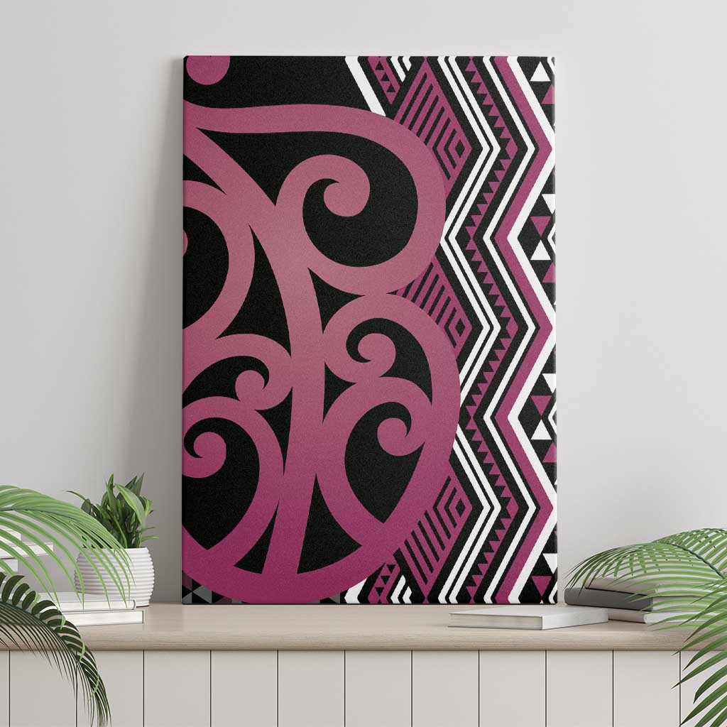 Maori Taniko Patterns Canvas Wall Art Pink Patiki Motifs Mix Whakairo Ngaru LT7 - Polynesian Pride