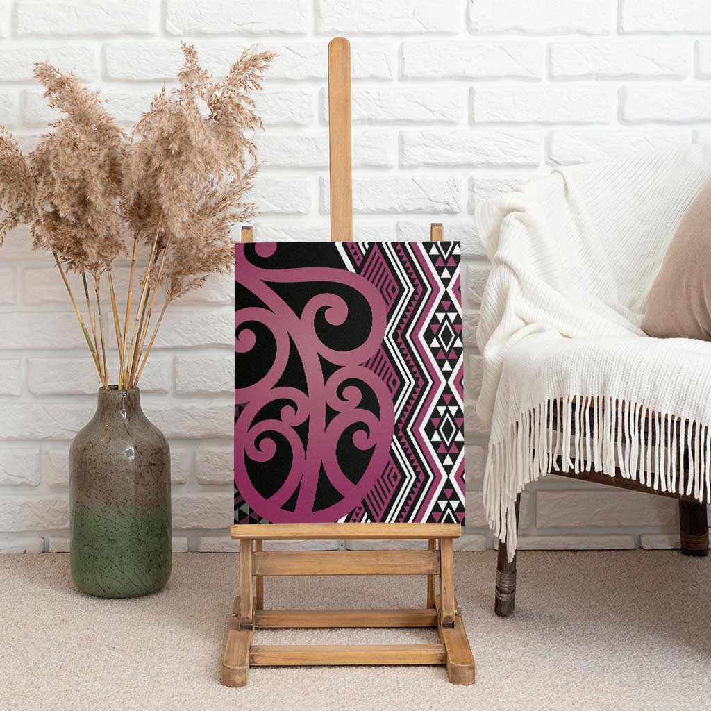 Maori Taniko Patterns Canvas Wall Art Pink Patiki Motifs Mix Whakairo Ngaru LT7 - Polynesian Pride