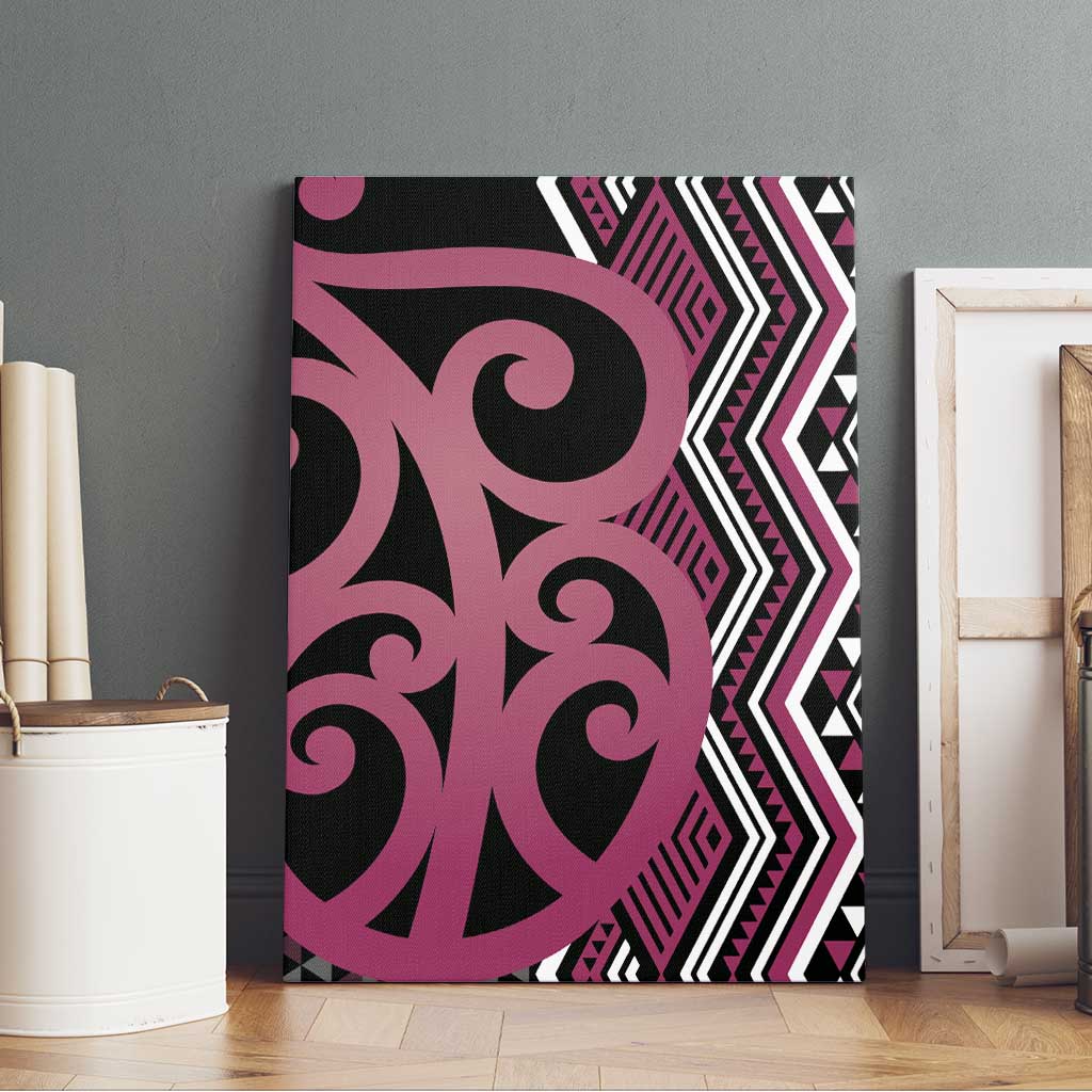 Maori Taniko Patterns Canvas Wall Art Pink Patiki Motifs Mix Whakairo Ngaru LT7 - Polynesian Pride