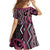 Maori Taniko Patterns Family Matching Long Sleeve Bodycon Dress and Hawaiian Shirt Pink Patiki Motifs Mix Whakairo Ngaru