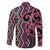 Maori Taniko Patterns Family Matching Long Sleeve Bodycon Dress and Hawaiian Shirt Pink Patiki Motifs Mix Whakairo Ngaru