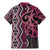 Maori Taniko Patterns Family Matching Mermaid Dress and Hawaiian Shirt Pink Patiki Motifs Mix Whakairo Ngaru