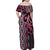 Maori Taniko Patterns Family Matching Off Shoulder Maxi Dress and Hawaiian Shirt Pink Patiki Motifs Mix Whakairo Ngaru