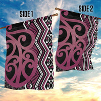 Maori Taniko Patterns Garden Flag Pink Patiki Motifs Mix Whakairo Ngaru LT7 - Polynesian Pride