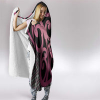 Maori Taniko Patterns Hooded Blanket Pink Patiki Motifs Mix Whakairo Ngaru LT7 - Polynesian Pride