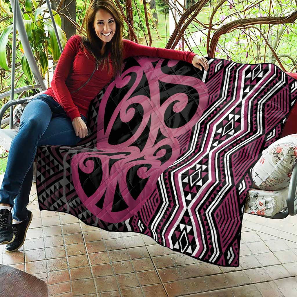 Maori Taniko Patterns Quilt Pink Patiki Motifs Mix Whakairo Ngaru