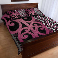 Maori Taniko Patterns Quilt Bed Set Pink Patiki Motifs Mix Whakairo Ngaru LT7 - Polynesian Pride