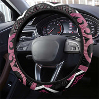 Maori Taniko Patterns Steering Wheel Cover Pink Patiki Motifs Mix Whakairo Ngaru LT7 - Polynesian Pride
