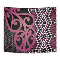 Maori Taniko Patterns Tapestry Pink Patiki Motifs Mix Whakairo Ngaru
