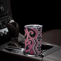 Maori Taniko Patterns Tumbler Cup Pink Patiki Motifs Mix Whakairo Ngaru LT7 - Polynesian Pride