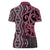 Maori Taniko Patterns Women Polo Shirt Pink Patiki Motifs Mix Whakairo Ngaru