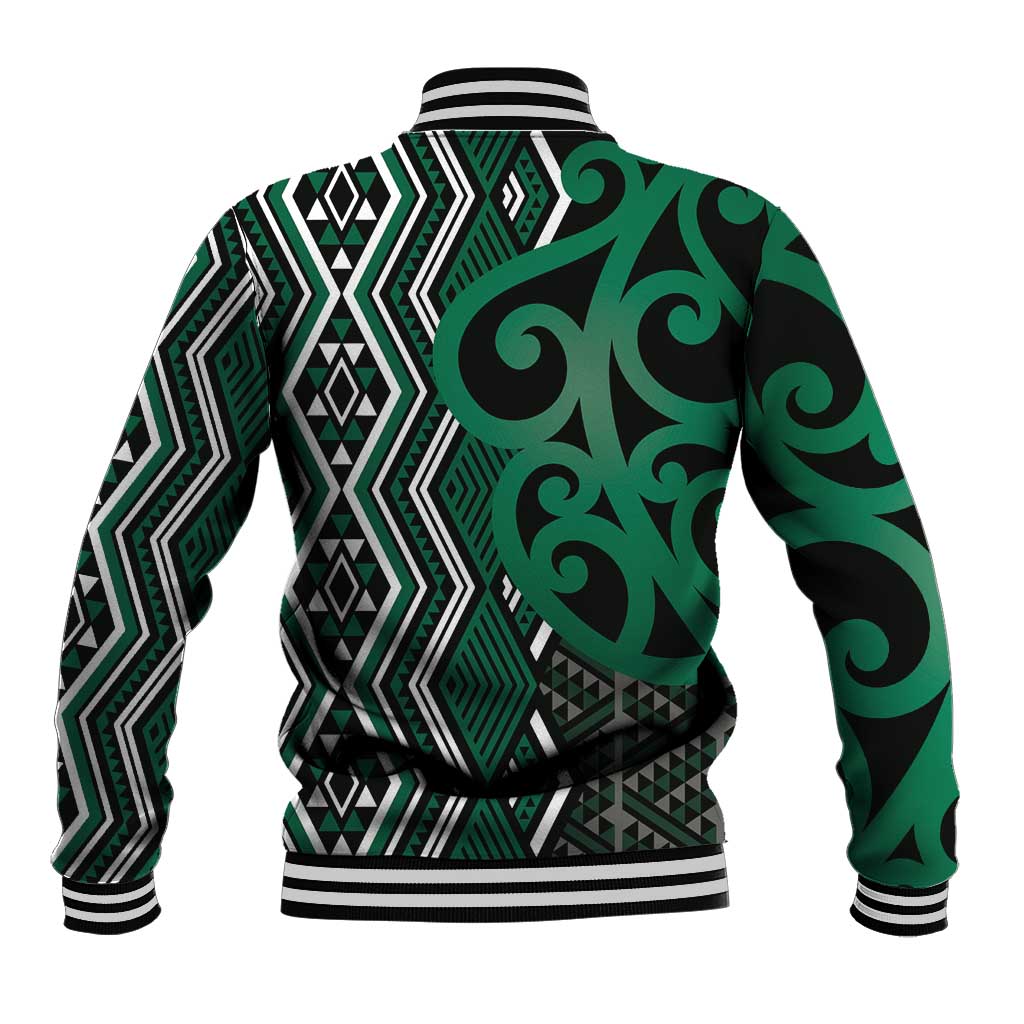 Maori Taniko Patterns Baseball Jacket Pounamu Patiki Motifs Mix Whakairo Ngaru LT7 - Polynesian Pride