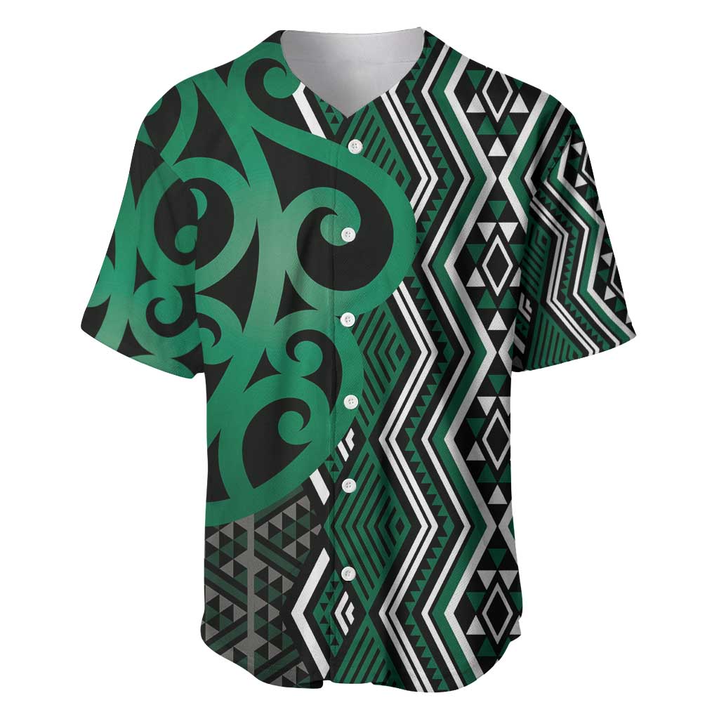 Maori Taniko Patterns Baseball Jersey Pounamu Patiki Motifs Mix Whakairo Ngaru