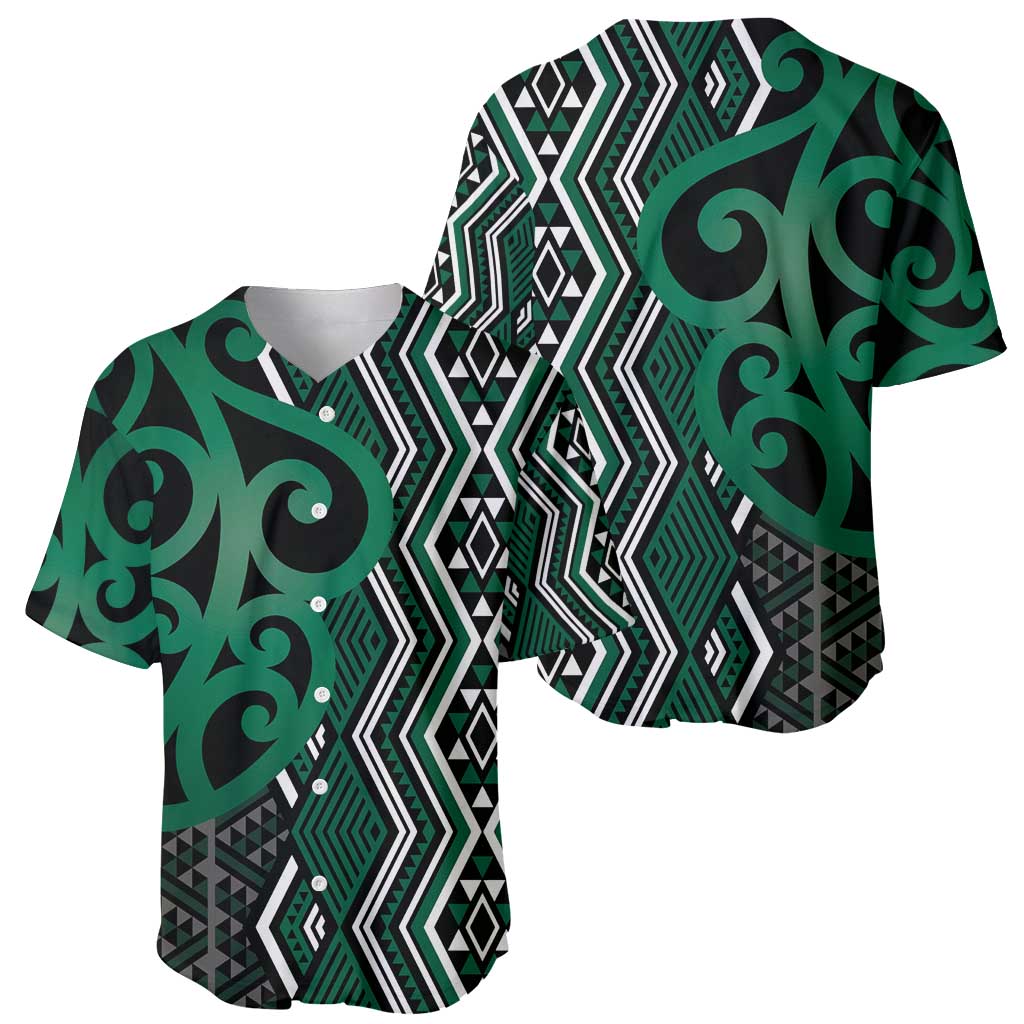 Maori Taniko Patterns Baseball Jersey Pounamu Patiki Motifs Mix Whakairo Ngaru