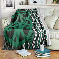 Maori Taniko Patterns Blanket Pounamu Patiki Motifs Mix Whakairo Ngaru LT7 Green - Polynesian Pride