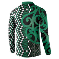 Maori Taniko Patterns Button Sweatshirt Pounamu Patiki Motifs Mix Whakairo Ngaru