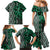 Maori Taniko Patterns Family Matching Mermaid Dress and Hawaiian Shirt Pounamu Patiki Motifs Mix Whakairo Ngaru