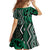 Maori Taniko Patterns Family Matching Off Shoulder Short Dress and Hawaiian Shirt Pounamu Patiki Motifs Mix Whakairo Ngaru