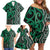 Maori Taniko Patterns Family Matching Off Shoulder Short Dress and Hawaiian Shirt Pounamu Patiki Motifs Mix Whakairo Ngaru