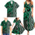 Maori Taniko Patterns Family Matching Summer Maxi Dress and Hawaiian Shirt Pounamu Patiki Motifs Mix Whakairo Ngaru