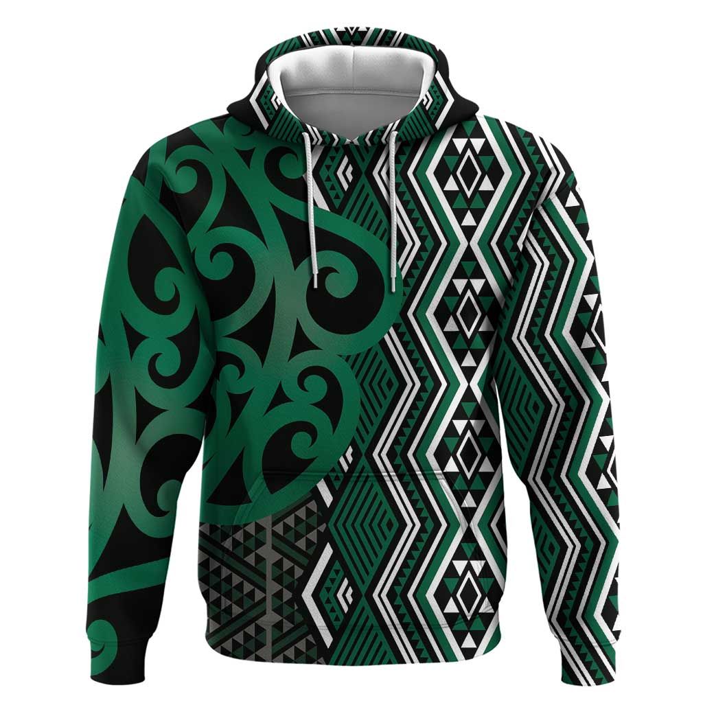 Maori Taniko Patterns Hoodie Pounamu Patiki Motifs Mix Whakairo Ngaru