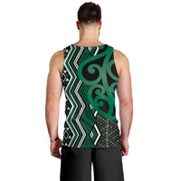 Maori Taniko Patterns Men Tank Top Pounamu Patiki Motifs Mix Whakairo Ngaru LT7 - Polynesian Pride