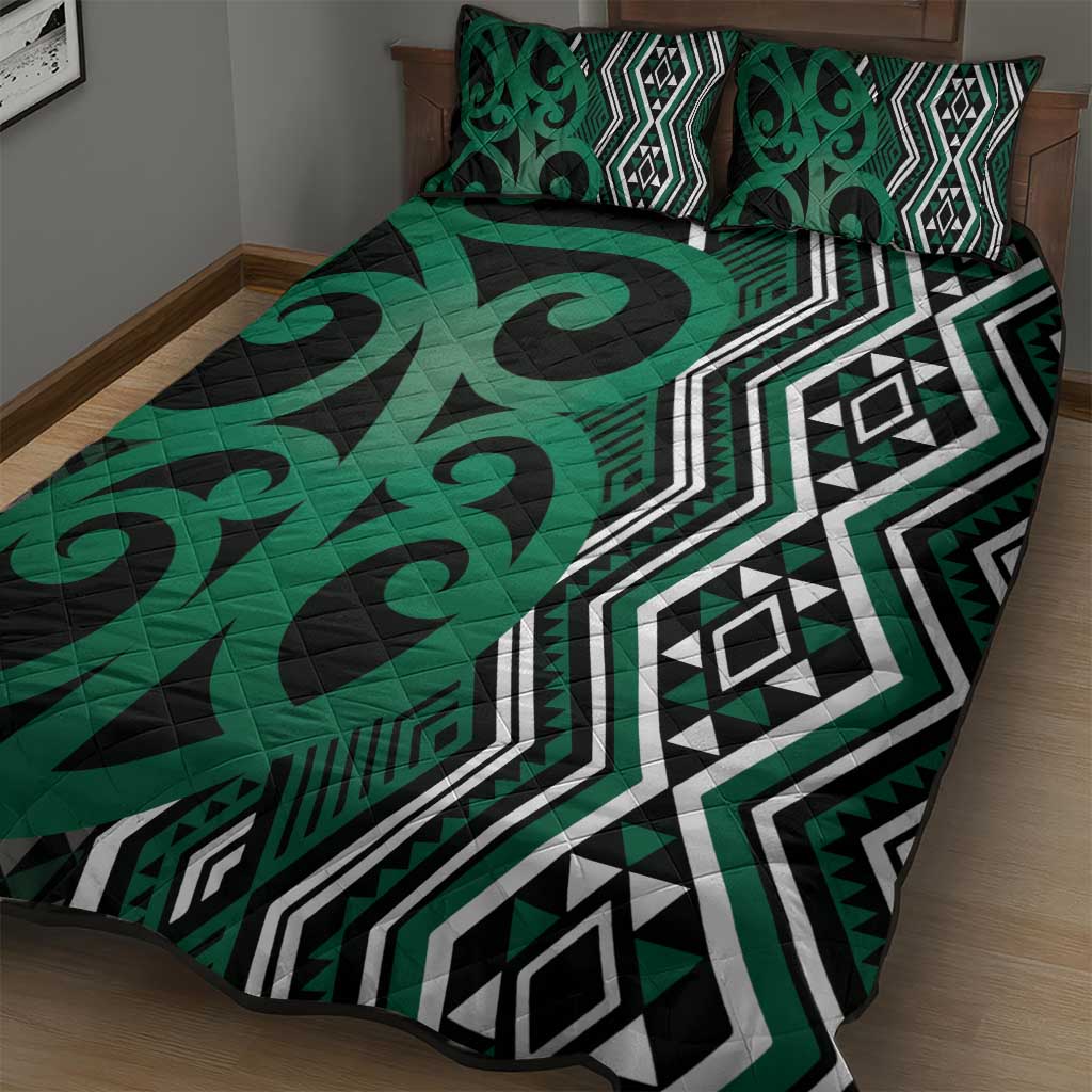 Maori Taniko Patterns Quilt Bed Set Pounamu Patiki Motifs Mix Whakairo Ngaru LT7 - Polynesian Pride