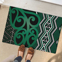Maori Taniko Patterns Rubber Doormat Pounamu Patiki Motifs Mix Whakairo Ngaru LT7 - Polynesian Pride