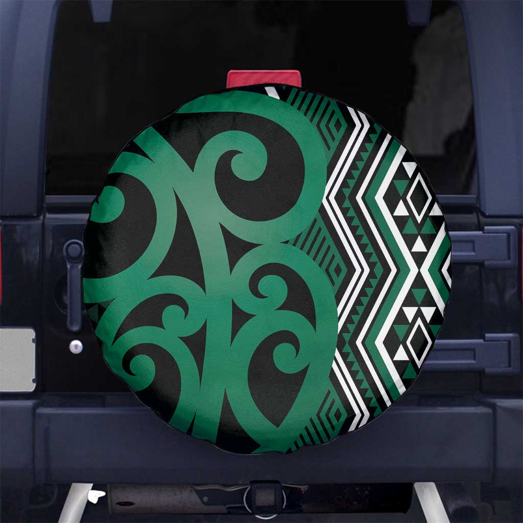 Maori Taniko Patterns Spare Tire Cover Pounamu Patiki Motifs Mix Whakairo Ngaru
