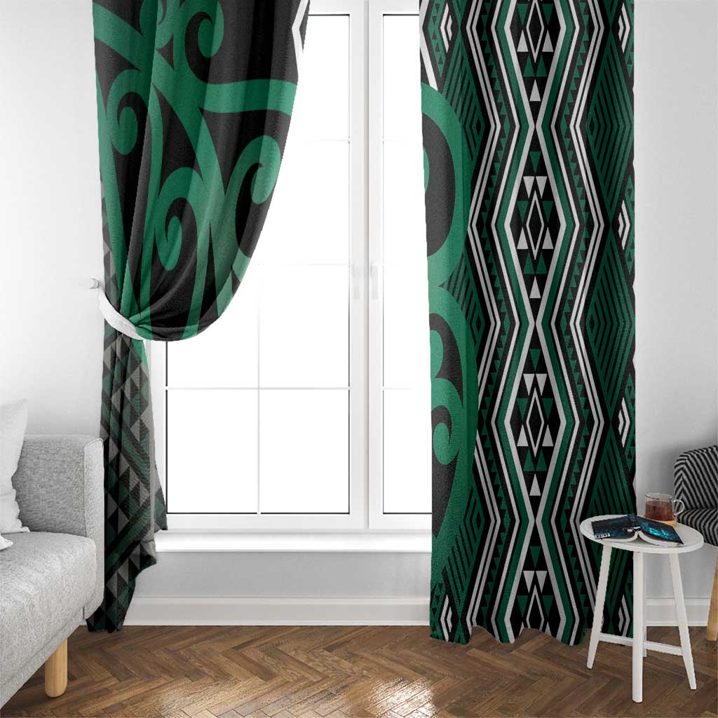 Maori Taniko Patterns Window Curtain Pounamu Patiki Motifs Mix Whakairo Ngaru LT7 - Polynesian Pride
