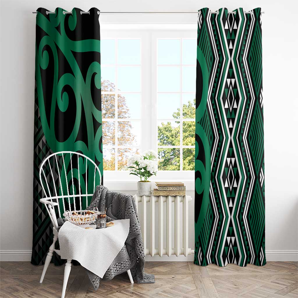 Maori Taniko Patterns Window Curtain Pounamu Patiki Motifs Mix Whakairo Ngaru LT7 - Polynesian Pride