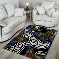 Aotearoa Takatapui Pride Area Rug Rainbow Butterfly - Free To Love
