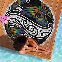 Aotearoa Takatapui Pride Beach Blanket Rainbow Butterfly - Free To Love LT7 - Polynesian Pride