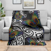 Aotearoa Takatapui Pride Blanket Rainbow Butterfly - Free To Love LT7 - Polynesian Pride