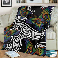 Aotearoa Takatapui Pride Blanket Rainbow Butterfly - Free To Love LT7 - Polynesian Pride