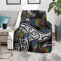Aotearoa Takatapui Pride Blanket Rainbow Butterfly - Free To Love LT7 - Polynesian Pride