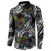 Aotearoa Takatapui Pride Button Sweatshirt Rainbow Butterfly - Free To Love LT7 - Polynesian Pride