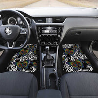 Aotearoa Takatapui Pride Car Mats Rainbow Butterfly - Free To Love LT7 Set 2pcs - Front Black - Polynesian Pride
