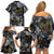 Aotearoa Takatapui Pride Family Matching Off Shoulder Short Dress and Hawaiian Shirt Rainbow Butterfly - Free To Love